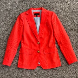 Women's Orange Linen Blazer